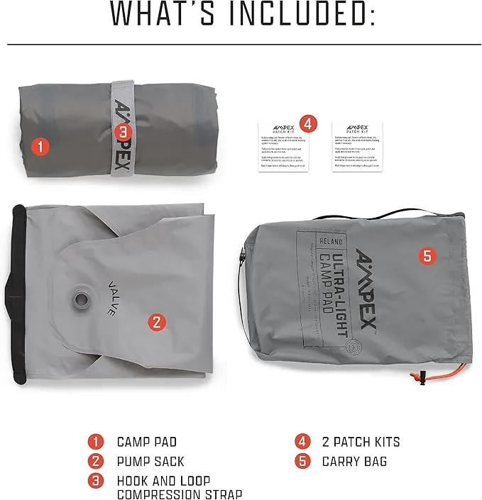 AMPEX Camping Sleeping Pad, Lightweight Portable Insulated Camping Mat Inflatable Sleeping Pads Compact Camping Backpacking Hiking Travel (Reg Size)