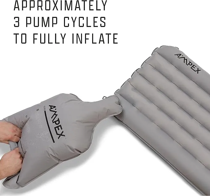 AMPEX Ultra-Light Inflatable Camp Pad | Insulated Air Mattress or Sleeping Pad for Camping, Backpacking, Adults, Kids (Long/Wide Size)