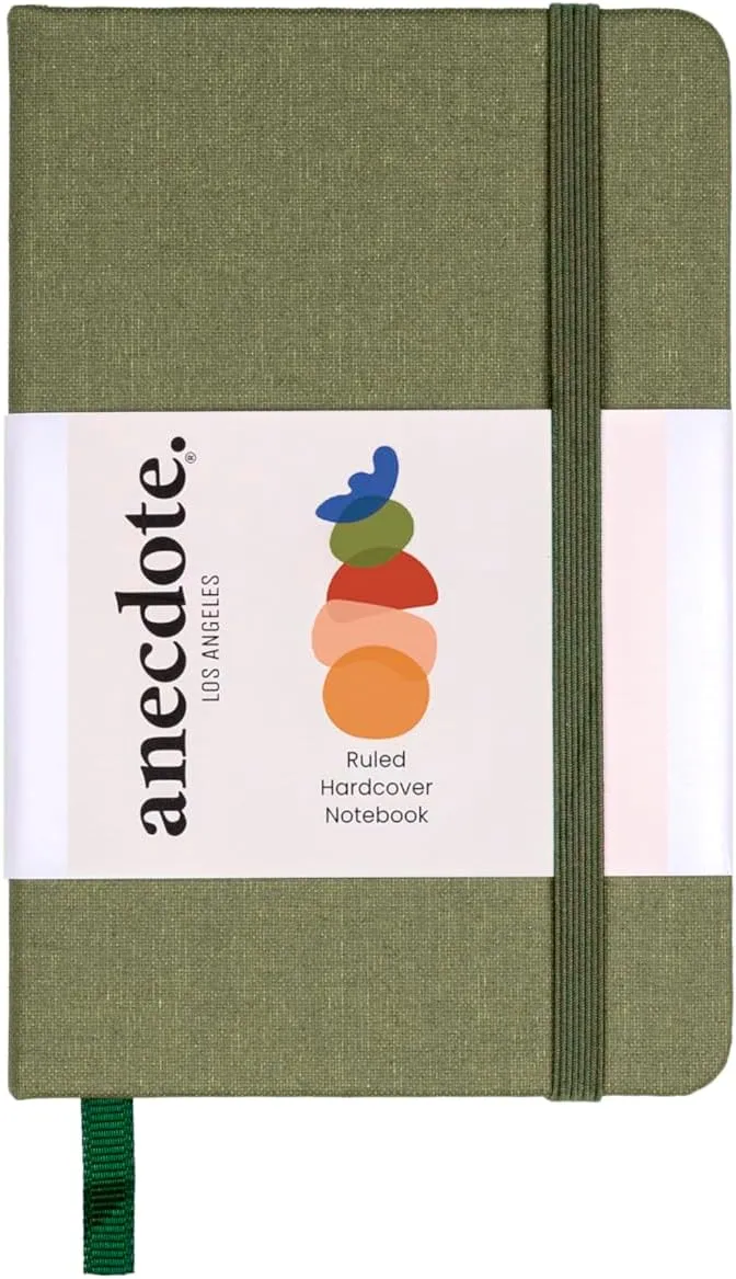 ANECDOTE. Small Notebook (Olive Green)- Premium Quality Pocket Journal for Writing Notes - Compact, Durable, Ideal Travel Journal for Notes & Lists - Expand Your Creative Potential!