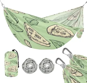 ATTX Green Pizza Camping Hammock - Lightweight & Portable Hammocks, Heavy Duty 330lbs Capacity for Indoor, Hiking, Backpacking, Travel, Backyard, Beach#571