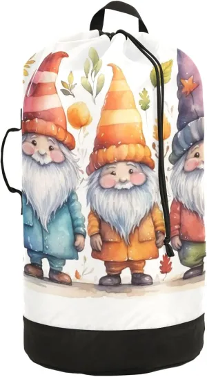 Autumn Dwarfs Laundry Backpack Bag with Drawstring Closure Waterproof Laundry Bag Laundry Hamper Clothes Storage for Travel Laundromat Apartment