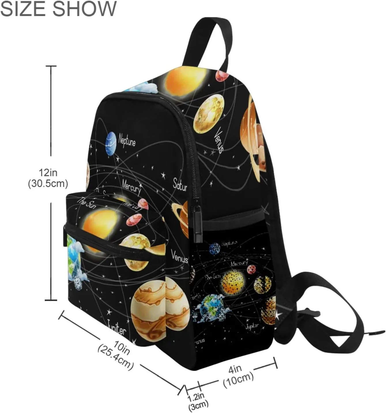 AUUXVA Solar System Planet Space Kid's Backpack Toddler Bags with Chest Clip Schoolbag for Girl Boy Preschool Kindergarten Student Bookbag Children Bag Travel Daypack
