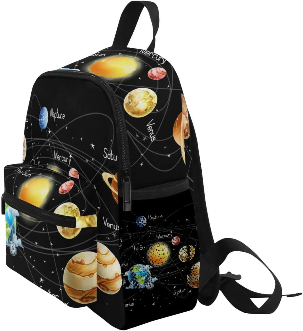 AUUXVA Solar System Planet Space Kid's Backpack Toddler Bags with Chest Clip Schoolbag for Girl Boy Preschool Kindergarten Student Bookbag Children Bag Travel Daypack