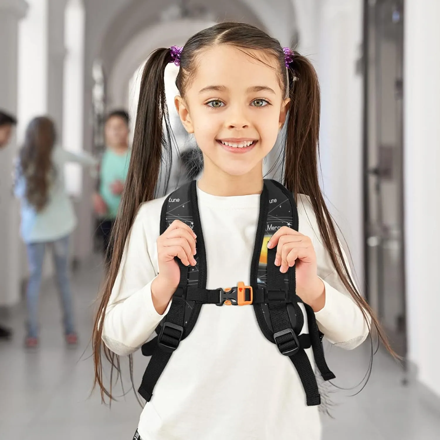 AUUXVA Solar System Planet Space Kid's Backpack Toddler Bags with Chest Clip Schoolbag for Girl Boy Preschool Kindergarten Student Bookbag Children Bag Travel Daypack