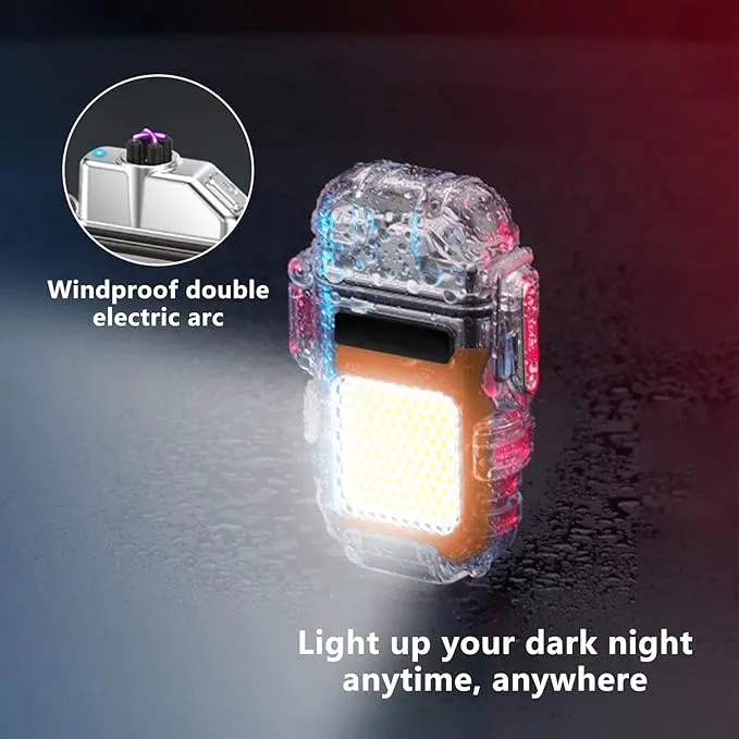 BABOBIU Electric Lighter Rechargeable Lighter Flameless Windproof Lighter Waterproof Camping Ligher Candle Lighter with Dual Plasma Arc for Candles, Incense, Fireworks (Orange)