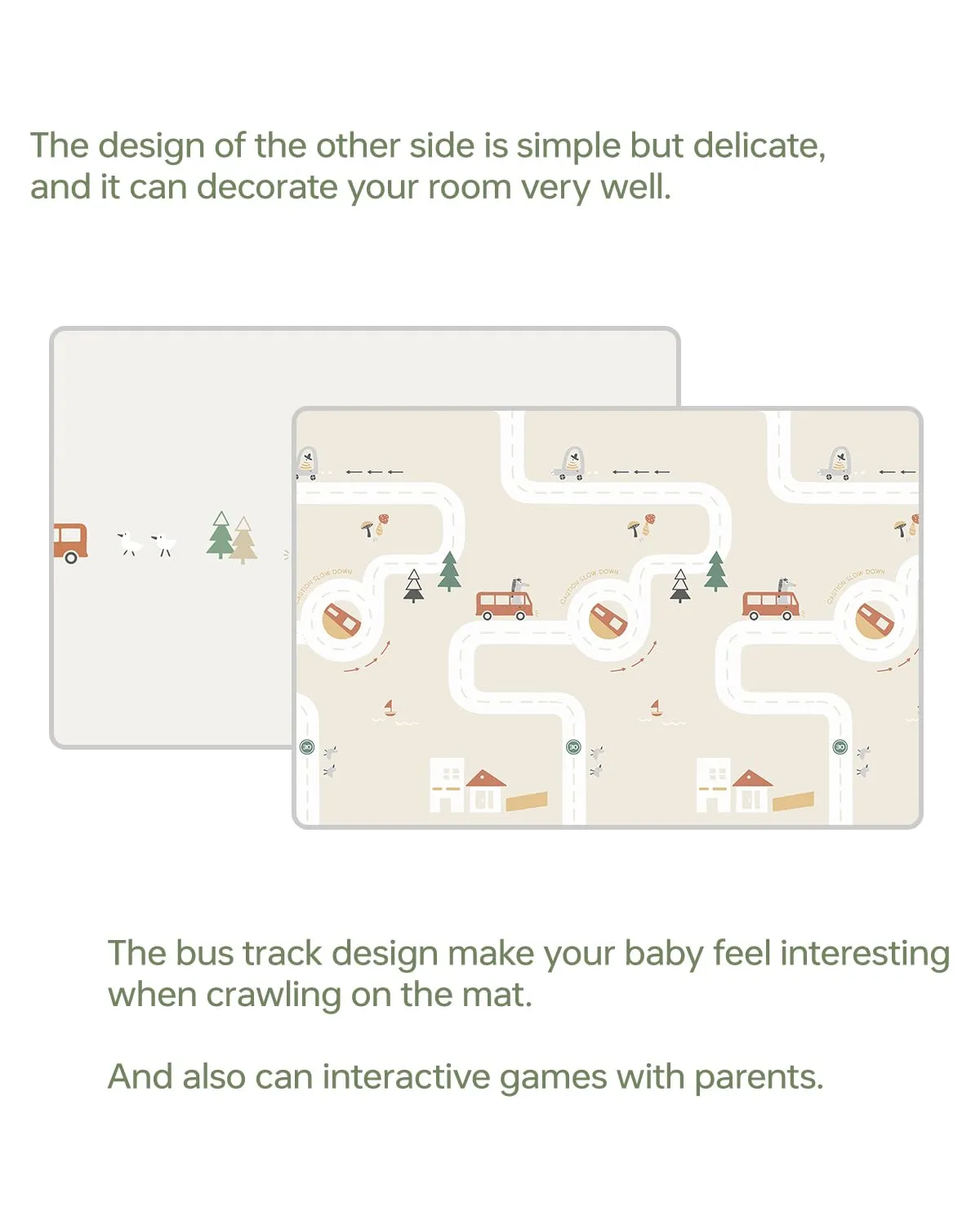 Baby Play Mat 50"*78" Foldable Foam Baby Play Mat for Floor Reversible Waterproof Playmats for Babies Boy and Toddlers Infants Edge Reinforcement Crawling Mat for Indoor&Outdoor&Travel