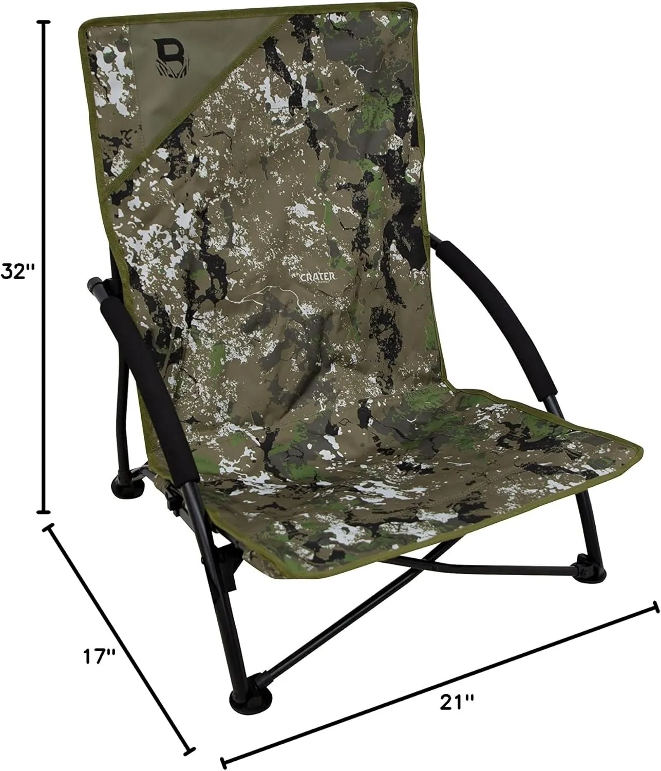 Barronett Blinds Ground Gobbler Chair, Run and Gun Hunting Chair, Low Profile, Ultra-Portable, Lightweight, 300 lb. Capacity, Crater™ Thrive, BC108
