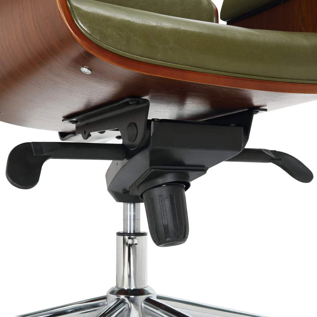 Baver Faux Leather Mid-Century Executive Office Chair Corrigan Studio® Upholstery Color: Green
