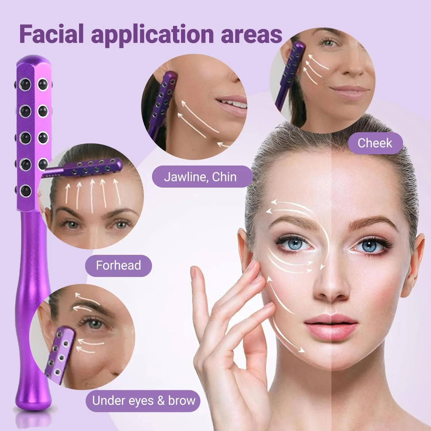 Beauty Sculptor Roller – Uplifting Facial Massager for Skin Firming and Glow, Anti-Aging Face Tool for Daily Skincare Routine, Made of Germanium Alloy with Portable Ergonomic Design(24 Ge Purple,1 PCS