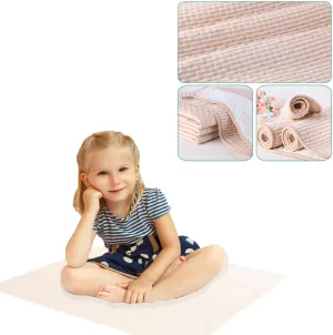 Bed Pads Washable Waterproof 36''x34''x1pack,5 Layer Thicken Cotton Comfort Soft Wheelchair Incontinence Bed Pads,Reusable Anti-Slip Pee Pads for Kids Boys Girls,Beige