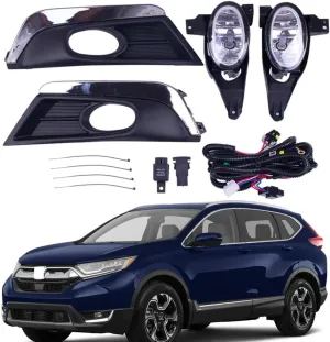 BestParts Pair Fog Lights Set Compatible with Honda CR-V CRV 2017-2019 With Covers & Switch & Brackets and Wiring Kit Replaces HO1038134 HO1039134 71166-TLA-A00 71116-TLA-A00 HO2593141 HO2592141