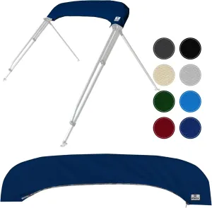 Bimini Top Boot Cover Replacement, Fits 3 Bow & 4 Bow Bimini Tops for Boats, 900D Marine Grade Canvas, Fadeproof, Waterproof Sun Shade Boat Canopy Storage, No Frame, 67"-72" W, Navy Blue