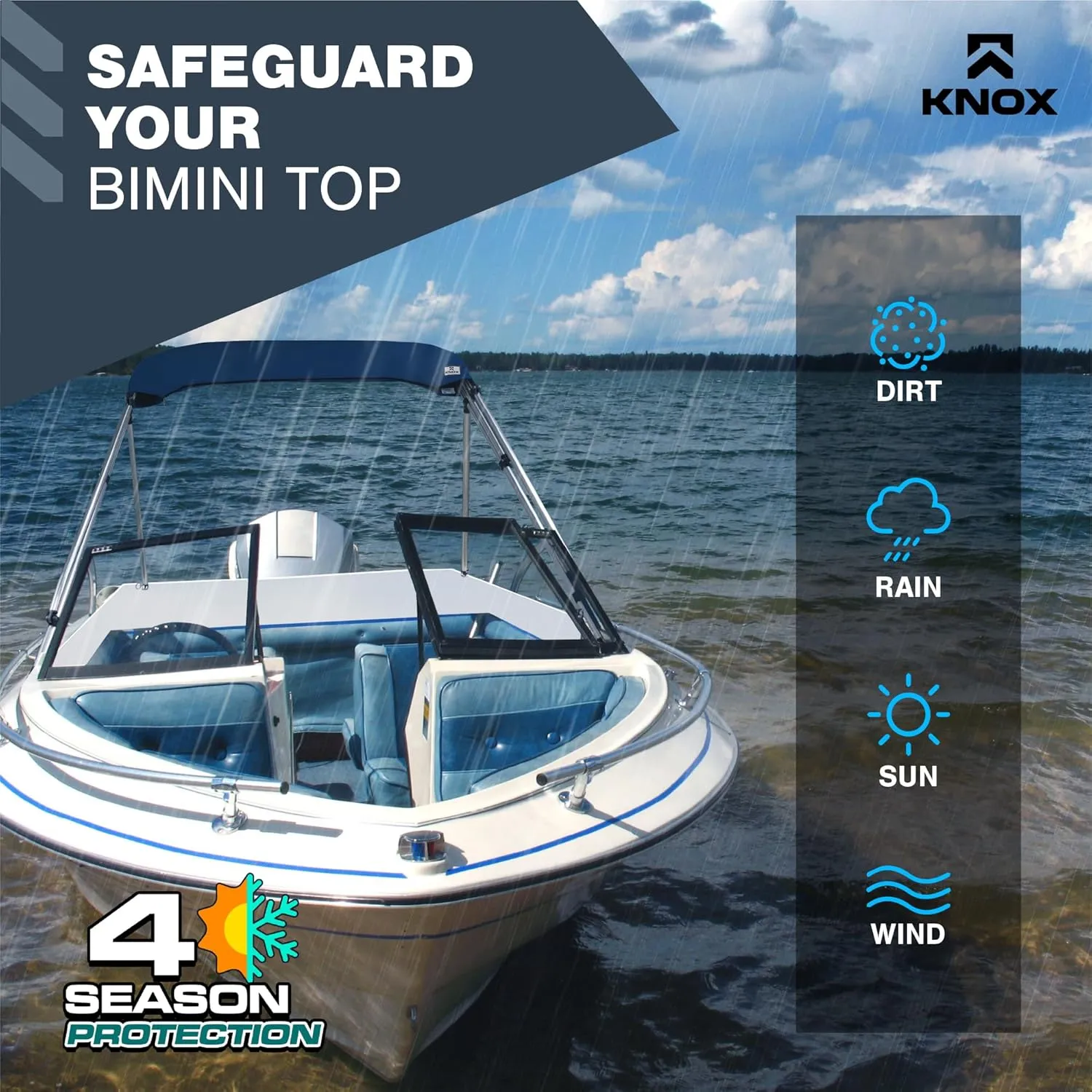 Bimini Top Boot Cover Replacement, Fits 3 Bow & 4 Bow Bimini Tops for Boats, 900D Marine Grade Canvas, Fadeproof, Waterproof Sun Shade Boat Canopy Storage, No Frame, 67"-72" W, Navy Blue