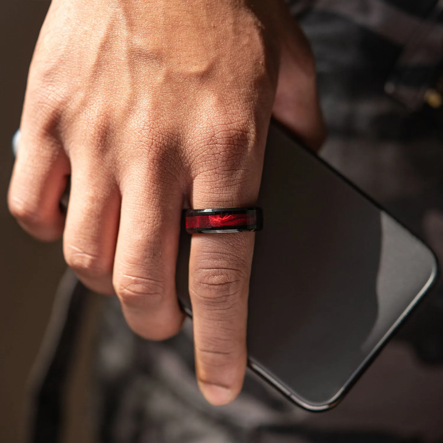 Black Flash Inlay Ring