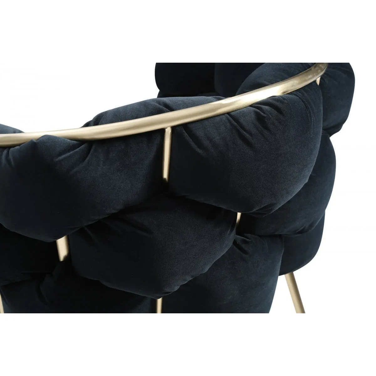 Black Geo Velvet and Brushed Brass Velvet Dining Chair