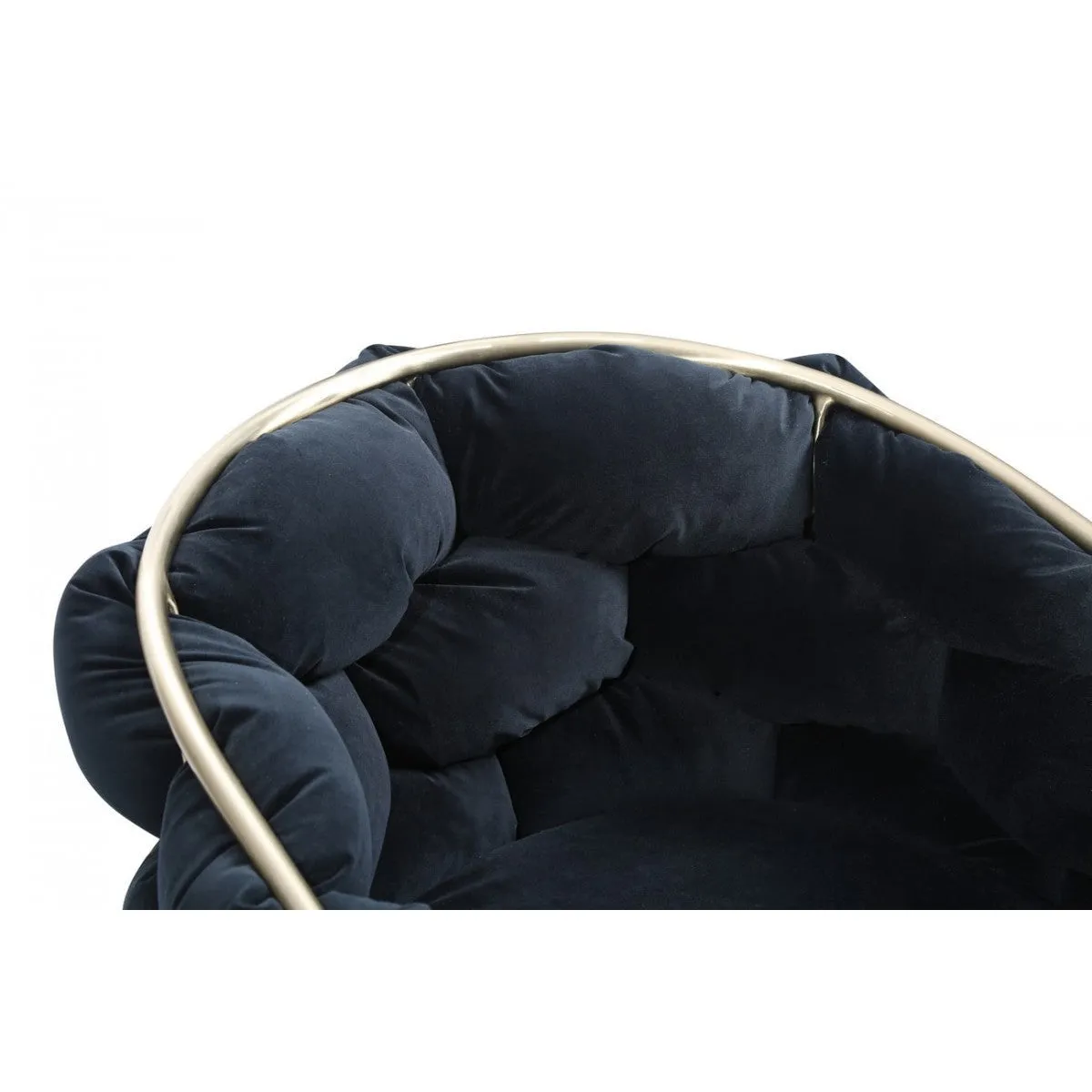 Black Geo Velvet and Brushed Brass Velvet Dining Chair