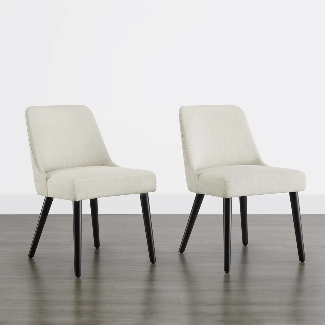 Brently Upholstered Dining Chair (Set of 2) Wade Logan® Upholstery Color: Cream