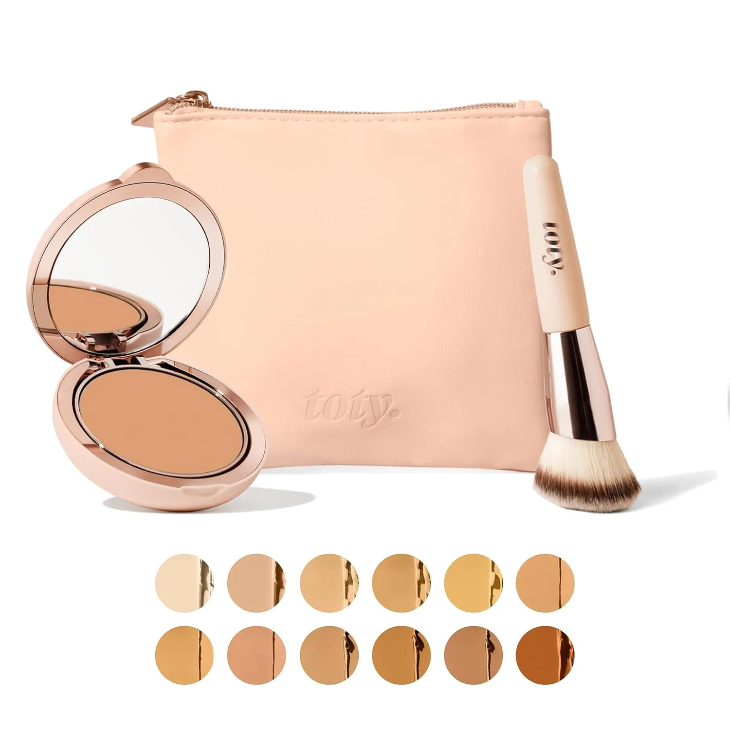 by Sofia Vergara - Ilumina CC Creamy Compact SPF 50  Rosita Bag Vegan Soft Leather Makeup Bag   Ilumina Brush - CC cream foundation with spf 50 - MAKEUP - 1C Bundle