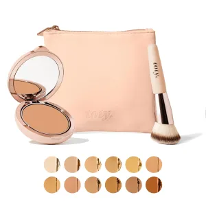 by Sofia Vergara - Ilumina CC Creamy Compact SPF 50  Rosita Bag Vegan Soft Leather Makeup Bag   Ilumina Brush - CC cream foundation with spf 50 - MAKEUP - 1C Bundle