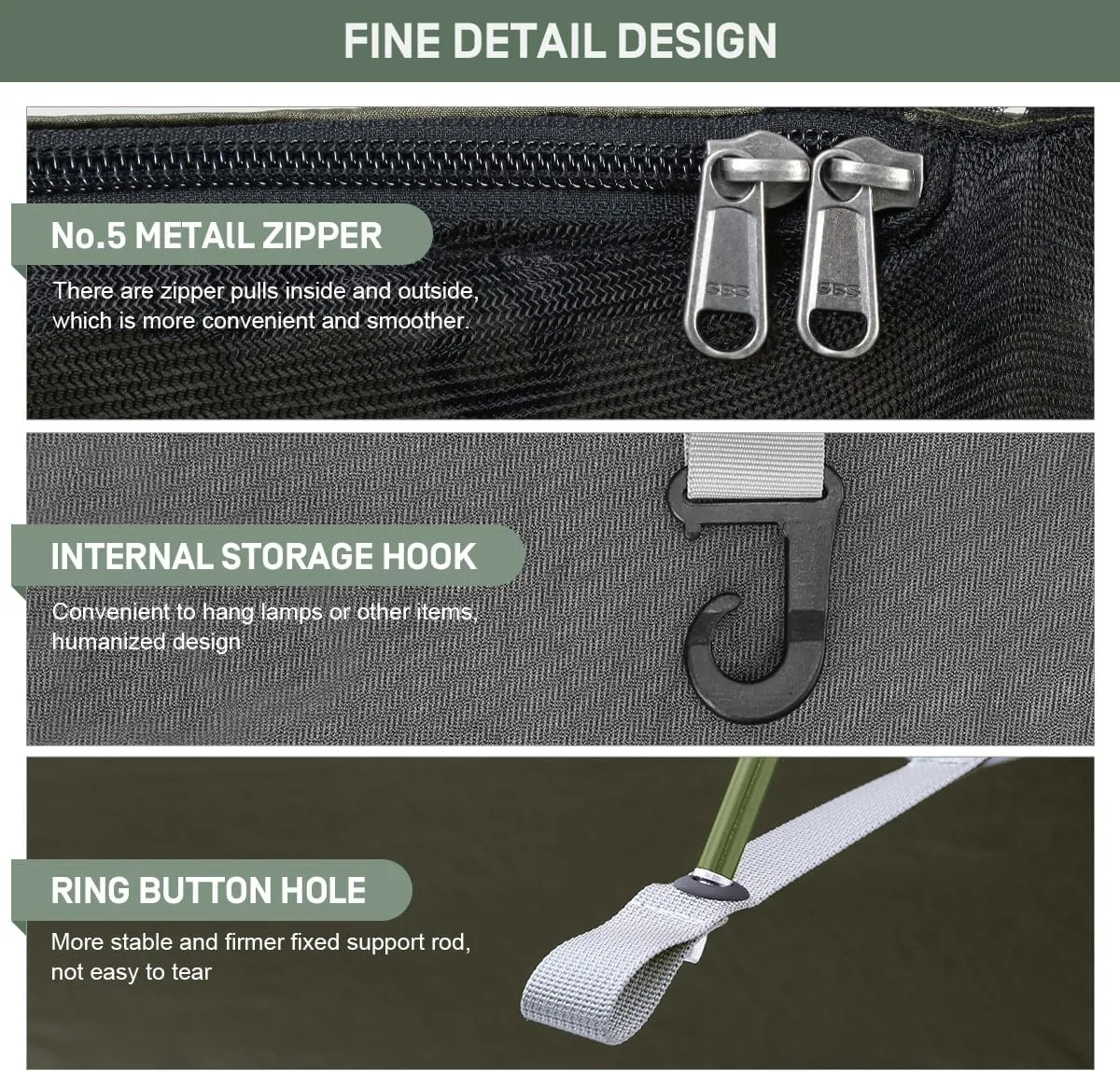 Camping Hammock with Mosquito Net,3 in 1 Function Parachute Portable Hammock,Double & Single Hammocks Tent for Travel Outdoor Indoor Hiking Patio - with Tree ​Straps,Carabiners,Aluminium Poles