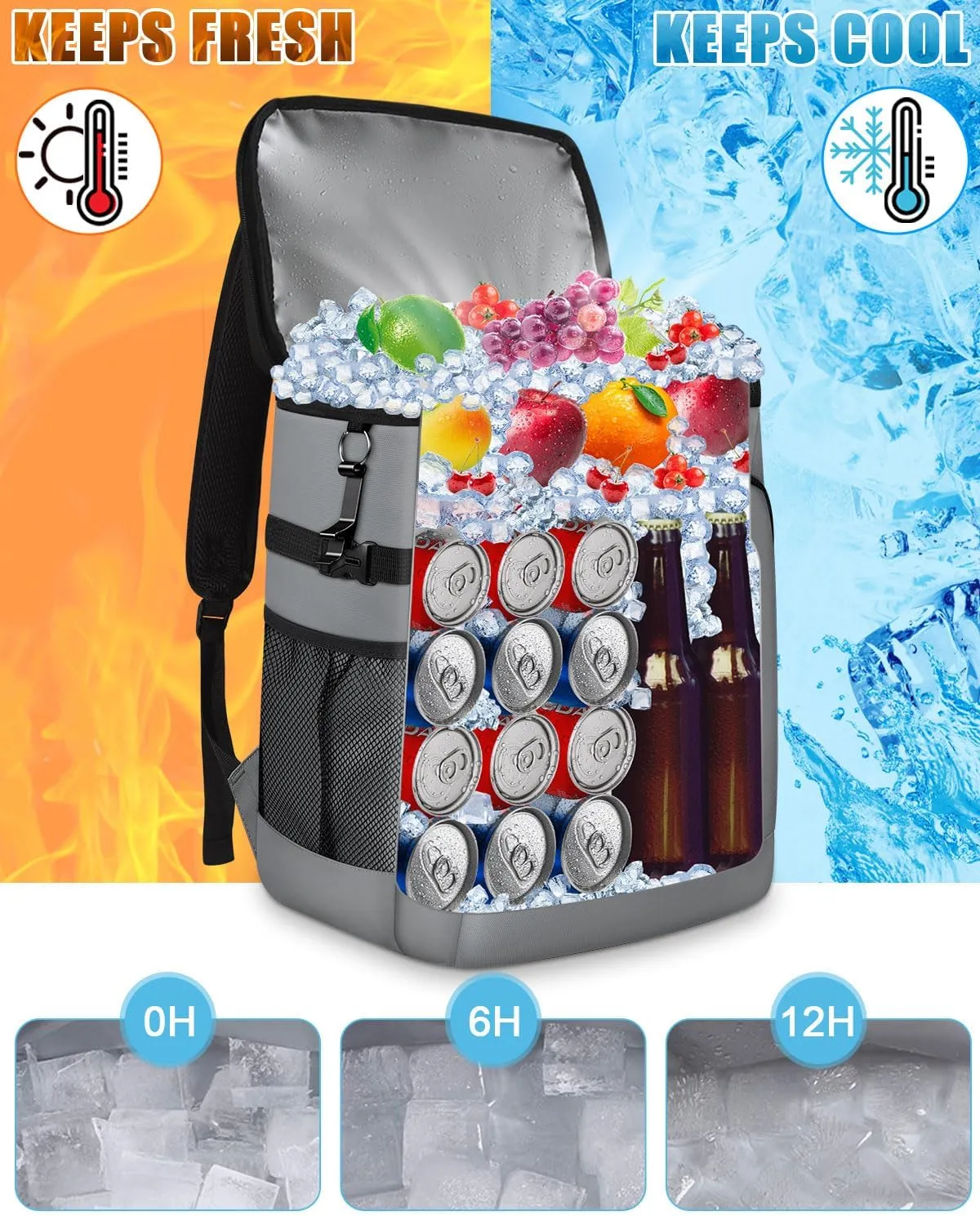 Capolo Cooler Backpack Insulated Leak Proof 36/45 Cans, Soft Camping Bacpack Cooler Thermal Bag Ice Chest, Portable Waterproof Travel Cooler Bag for Lunch Beach Picnic Shopping