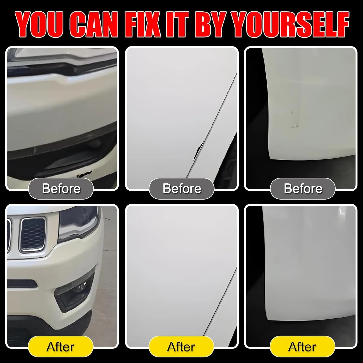 Car Touch Up Paint(Black(PX8)) for Jeep, Car Paint Scratch Repair Kit, Quick & Easy Solution to Repair, 2 in 1 Scratch Remover Pen with Color-Matched