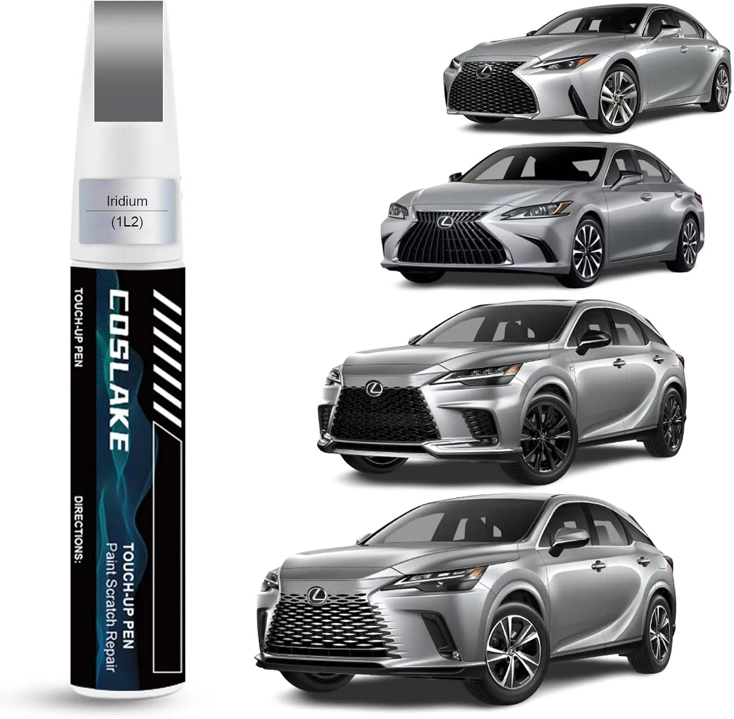Car Touch Up Paint(Iridium(1L2)) for Lexus, Car Paint Scratch Repair Kit, Quick & Easy Solution to Repair, 2 in 1 Scratch Remover Pen with Color-Matched