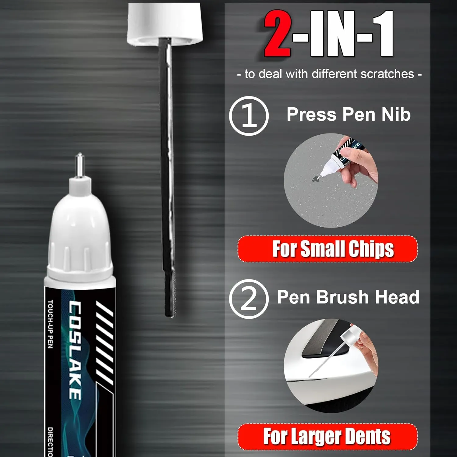 Car Touch Up Paint(Iridium(1L2)) for Lexus, Car Paint Scratch Repair Kit, Quick & Easy Solution to Repair, 2 in 1 Scratch Remover Pen with Color-Matched