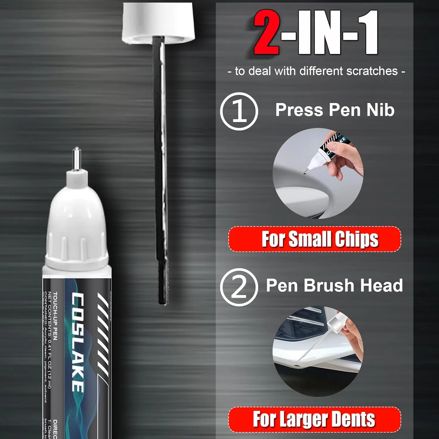 Car Touch Up Paint(Moonstone Gray Metallic(GXD/WA130H)) for Buick, Car Paint Scratch Repair Kit, Quick & Easy Solution to Repair, 2 in 1 Scratch Remover Pen with 2PCS Disposable Micro Applicators