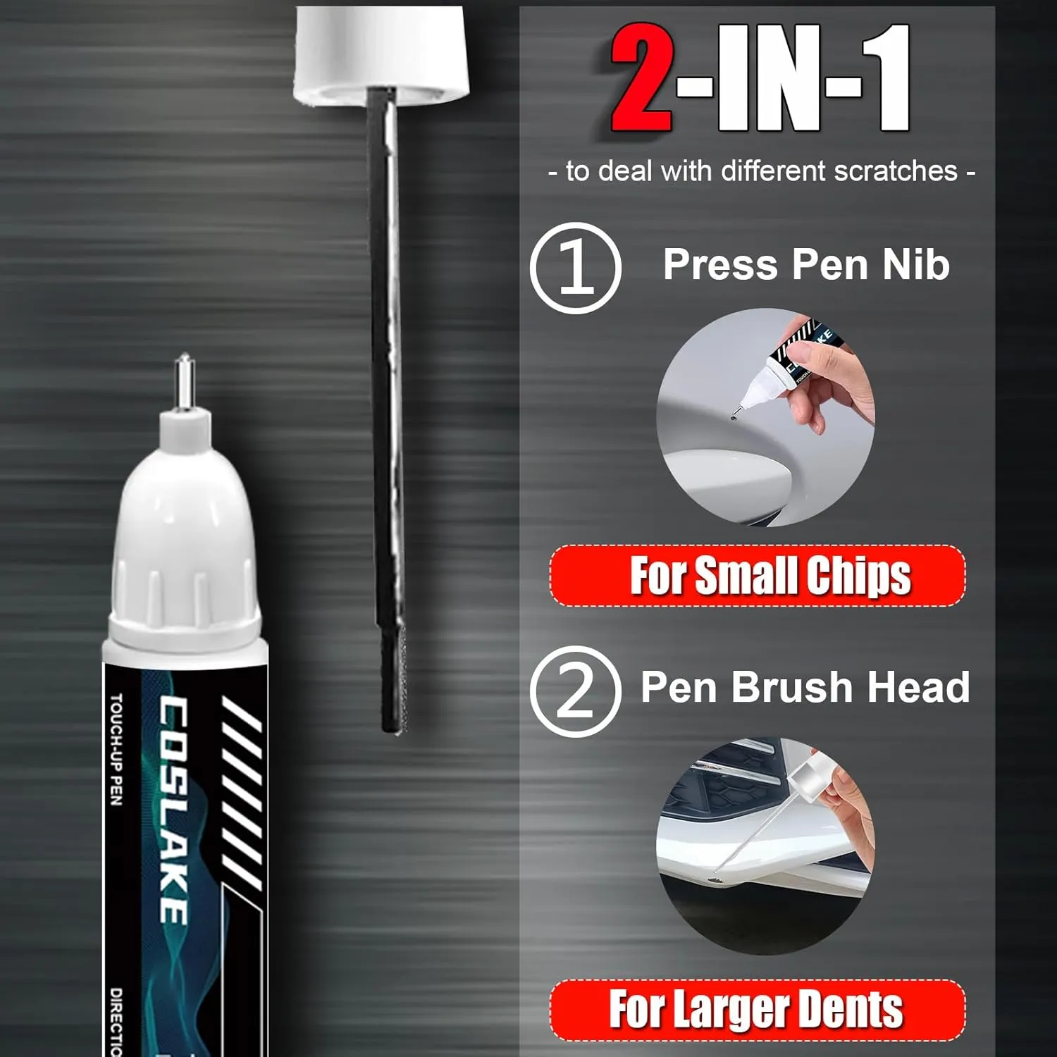 Car Touch Up Paint(Platinum White Pearl(NH-883P)) for Honda, Car Paint Scratch Repair Kit, Quick & Easy Solution to Repair, 2 in 1 Scratch Remover Pen with Color-Matched