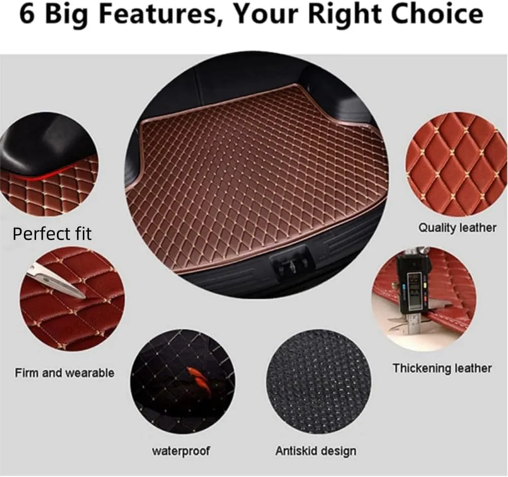 Car Trunk Mat for Suzuki Vitra 2016-2023 Trunk Liner Car Trunk Mat Protector Waterproof Scratch Resistant Car Cargo Protection Pallet Mat,Orange