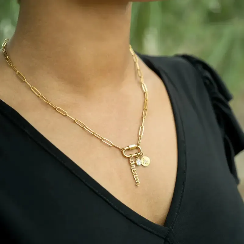 Carabiner Dream Charm Paperclip Necklace