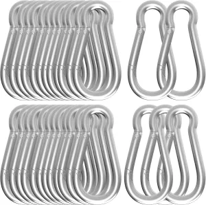 Carabiners Clip Spring Snap Hook,Heavy Duty Galvanized Steel(10&120PcsM6,50PCSM8&30PCSM10) Carabiner,Safety Quick Links Snap Hooks,Spring Clips for Swing Hammock Camping Keychain Outdoor