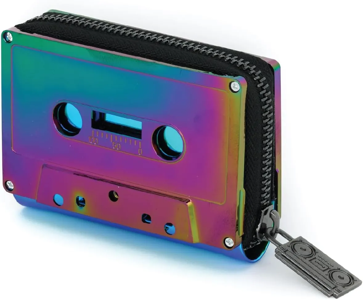 Cassette Tape Wallet Fun Wallets for Women | 80s Retro Cassette Wallet | Funky Wallet 4 Gen-X Gift | Use: Compact Credit Card Holder, Funny Wallet, Novelty Wallet, Kawaii Wallet | Rainbow