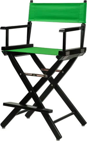 Casual Home Director's Chair ,Black Frame/Green Canvas,24" - Counter Height
