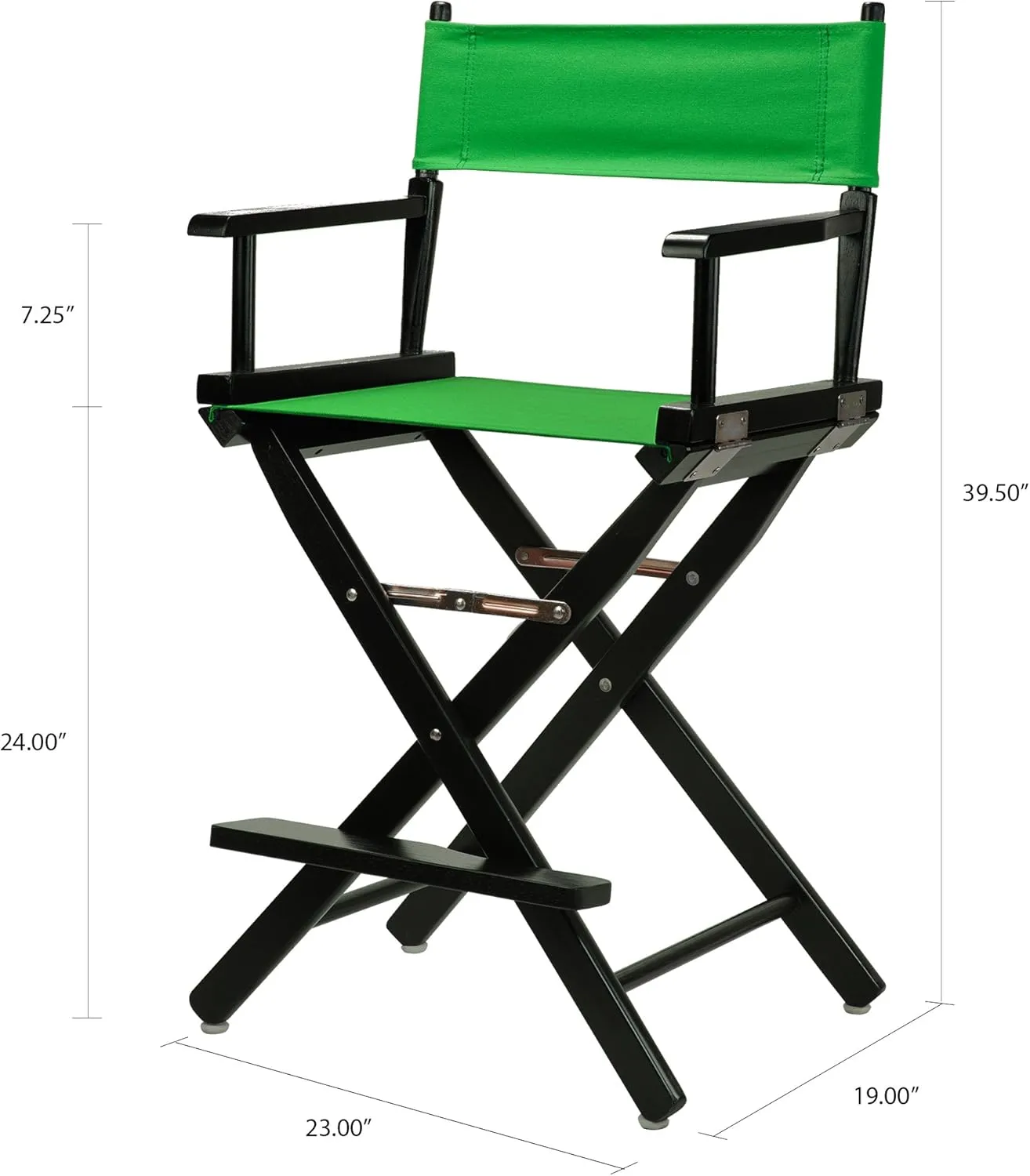 Casual Home Director's Chair ,Black Frame/Green Canvas,24" - Counter Height