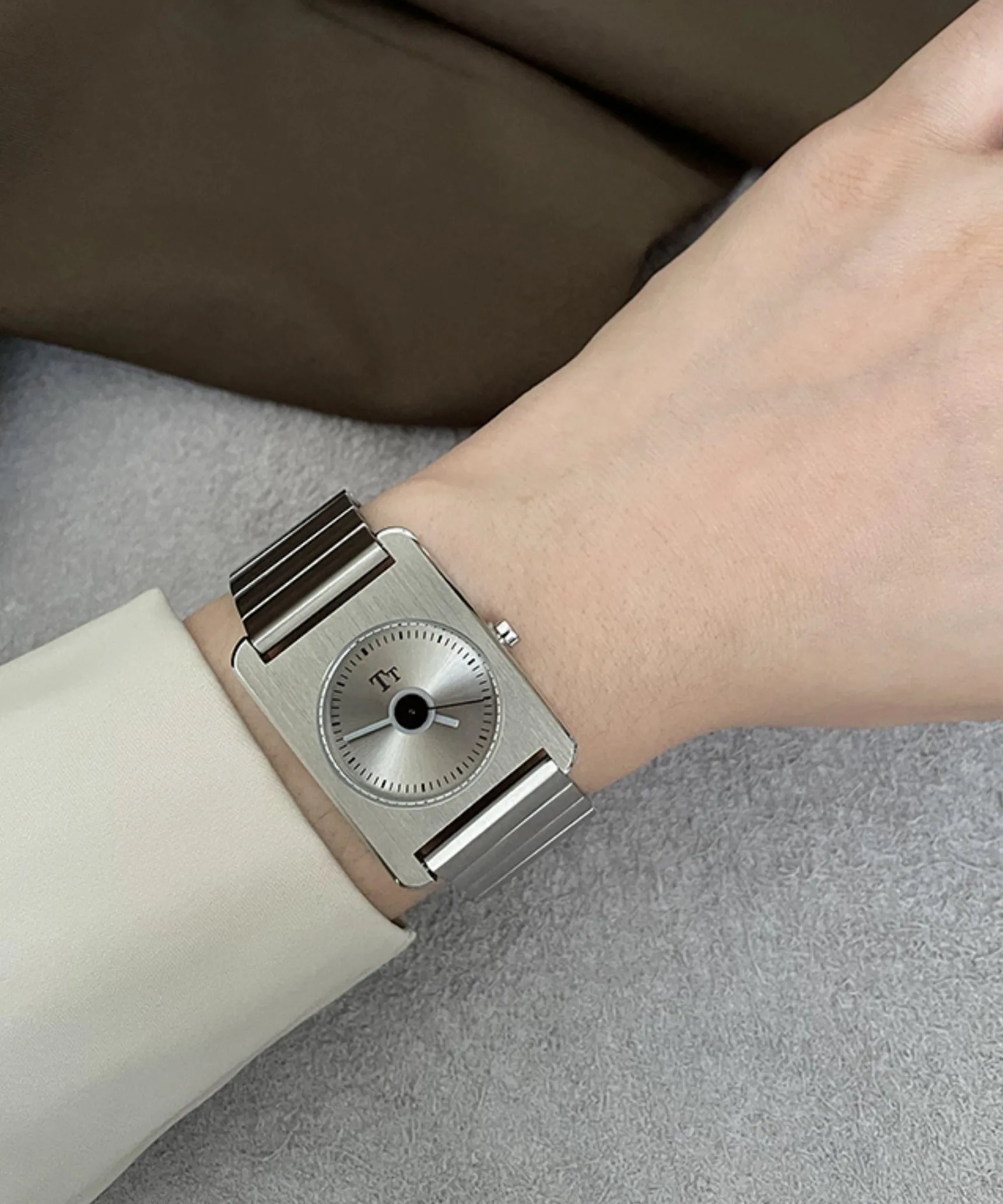 Casual Silk Stainless Steel Square Waterproof Watches