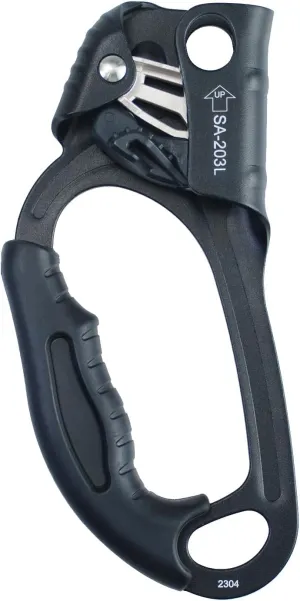 CE Hand Ascender,140kgs Rappelling Gear Equipment with Ergonomic Rubber Handle for Rock Climbing Tree Arborist, Climbing Rescue Caving, Mountaineering, 8~13MM Rope, 4kN,Right/Left Hand