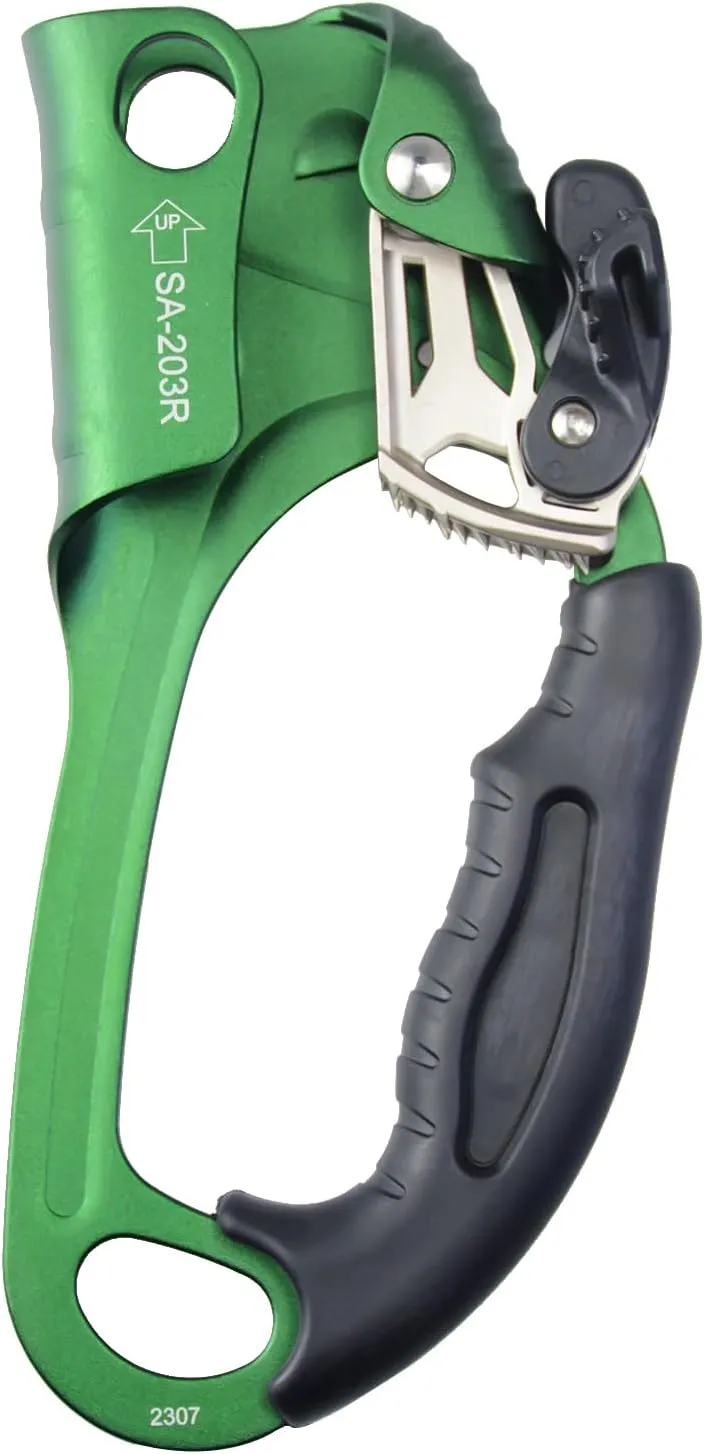 CE Hand Ascender,140kgs Rappelling Gear Equipment with Ergonomic Rubber Handle for Rock Climbing Tree Arborist, Climbing Rescue Caving, Mountaineering, 8~13MM Rope, 4kN,Right/Left Hand