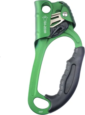 CE Hand Ascender,140kgs Rappelling Gear Equipment with Ergonomic Rubber Handle for Rock Climbing Tree Arborist, Climbing Rescue Caving, Mountaineering, 8~13MM Rope, 4kN,Right/Left Hand
