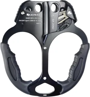 CE Hand Ascender,140kgs Rappelling Gear Equipment with Ergonomic Rubber Handle for Rock Climbing Tree Arborist, Climbing Rescue Caving, Mountaineering, 8~13MM Rope, 4kN,Right/Left Hand