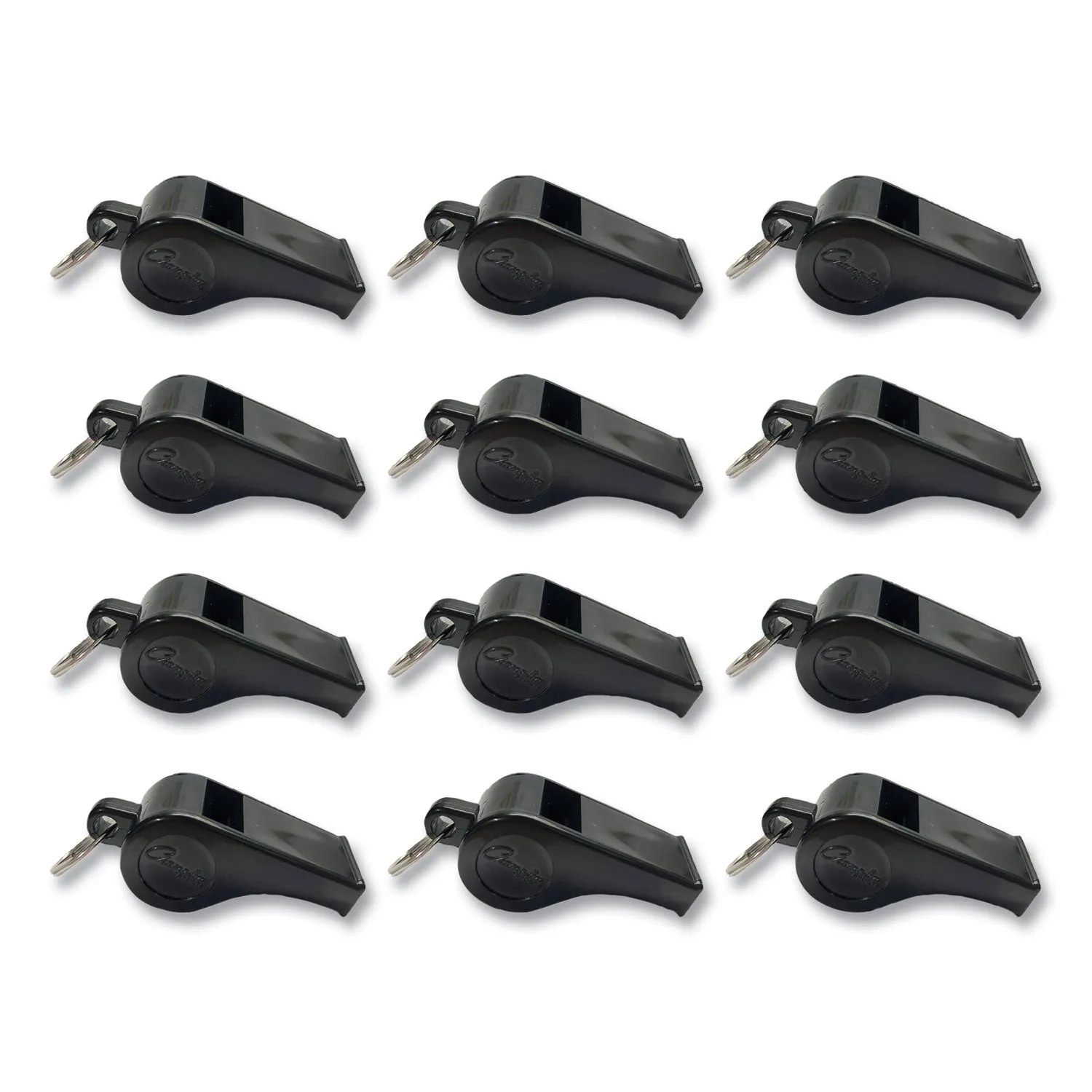 Champion Sports Sports Whistle, Medium Weight, Plastic, Black, Dozen