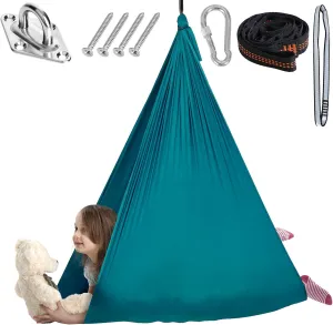Chihee Sensory Swing Therapy Swing Hammock Indoor Outdoor for Kids, Hardware Included, Soft Breathable Nylon Cuddle Swing Joy Hammock for Child Adult with Autism, ADHD, Aspergers, Sensory Integration