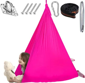 Chihee Sensory Swing Therapy Swing Hammock Indoor Outdoor for Kids,Hardware Included,Soft Breathable Nylon Cuddle Swing Joy Hammock for Child Adult with Autism,ADHD,Aspergers,Sensory Integration