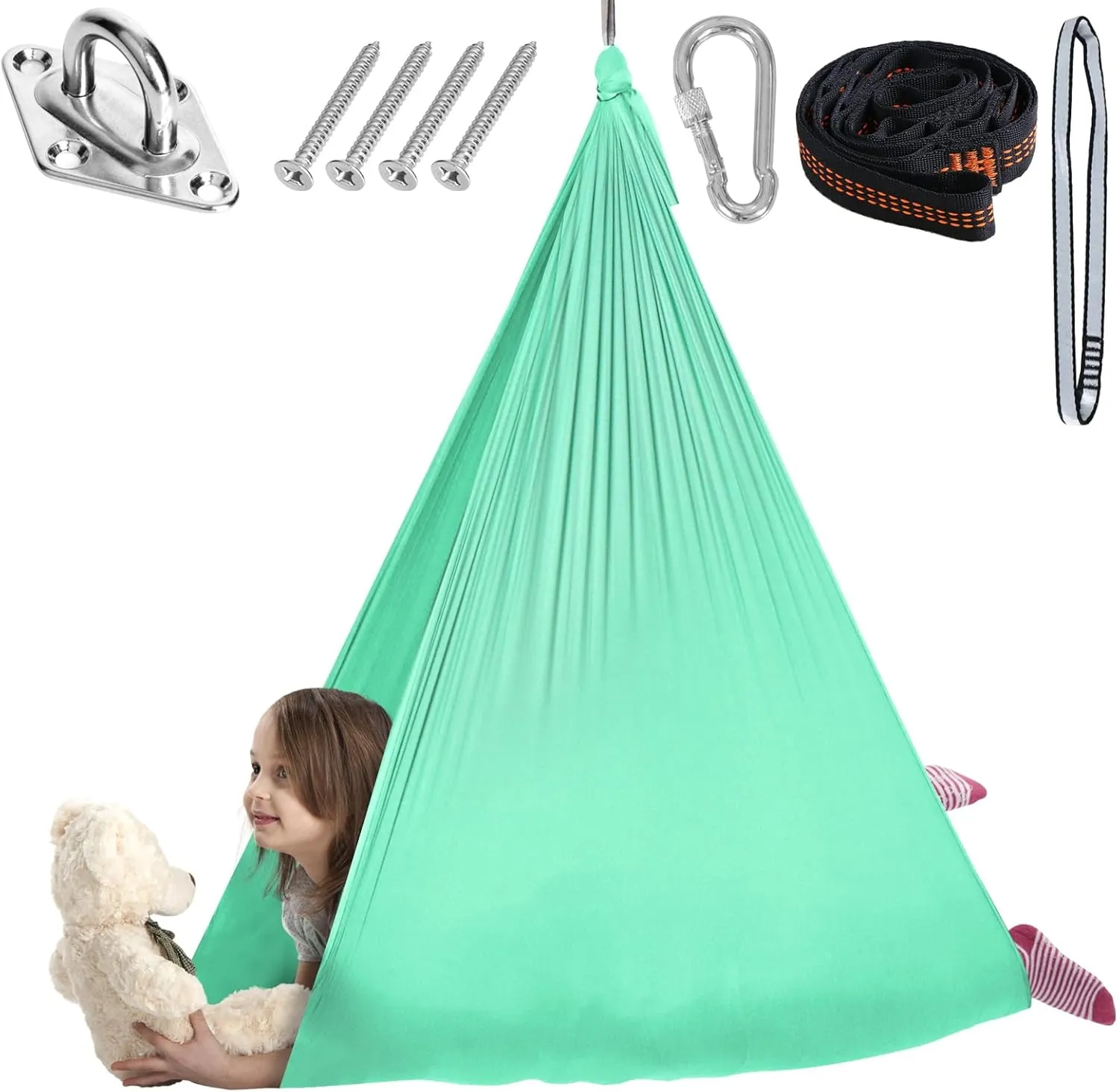 Chihee Sensory Swing Therapy Swing Hammock Indoor Outdoor for Kids,Hardware Included,Soft Breathable Nylon Cuddle Swing Joy Hammock for Child Adult with Autism,ADHD,Aspergers,Sensory Integration