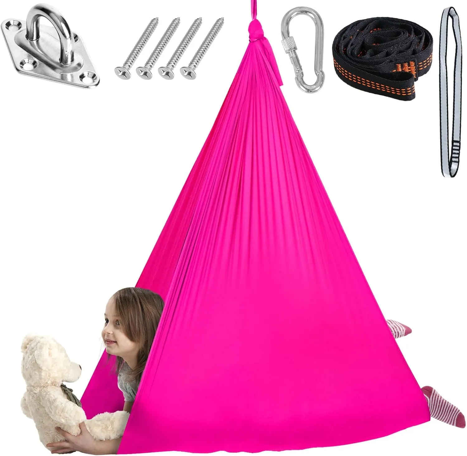 Chihee Sensory Swing Therapy Swing Hammock Indoor Outdoor for Kids,Hardware Included,Soft Breathable Nylon Cuddle Swing Joy Hammock for Child Adult with Autism,ADHD,Aspergers,Sensory Integration