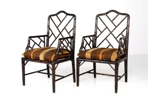 CHINESE CHIPPENDALE STYLE ARMCHAIRS