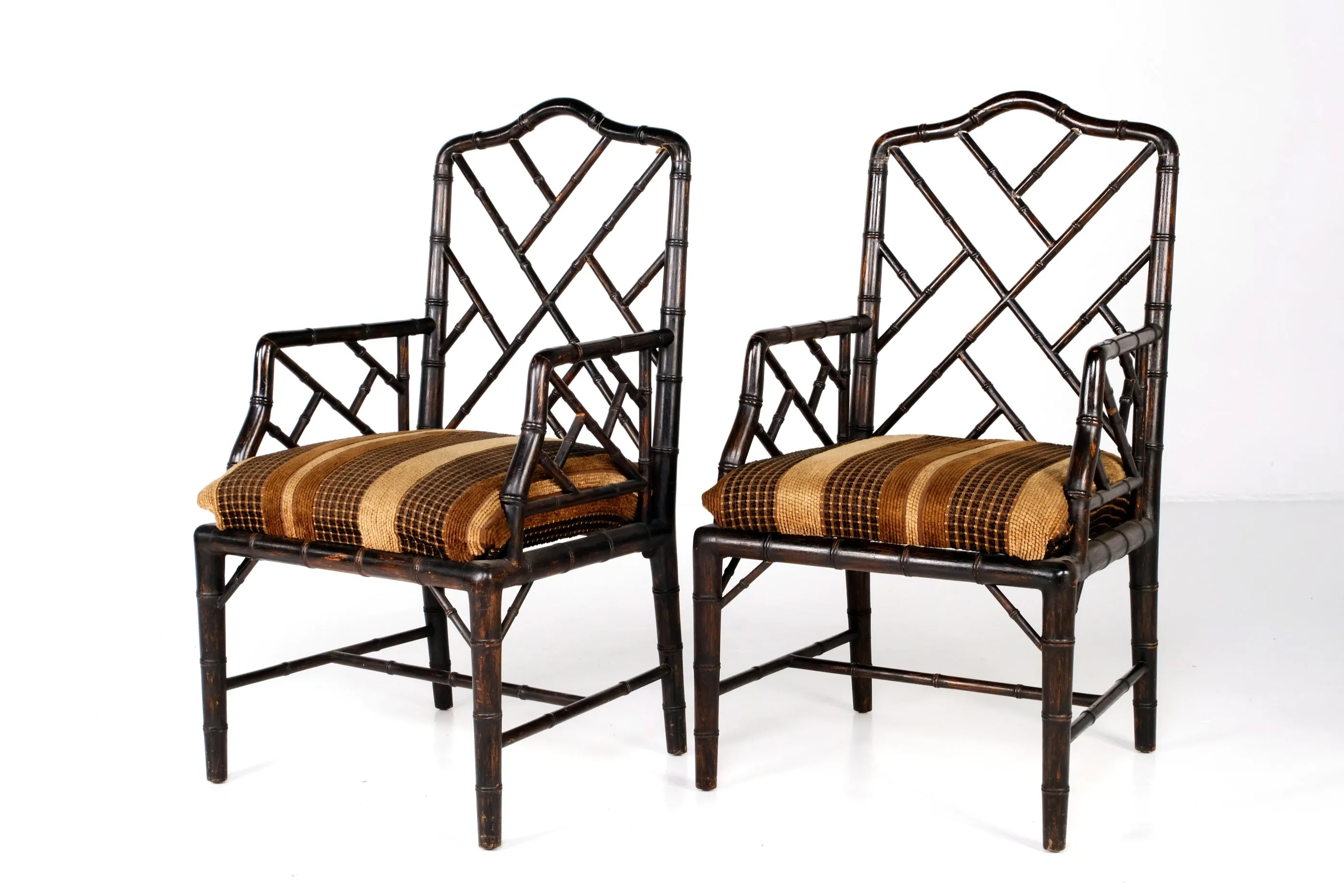 CHINESE CHIPPENDALE STYLE ARMCHAIRS