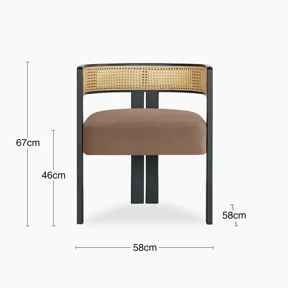 Clifton Wooden Carver Dining Chair | Taupe Sustainable Velvet & Black