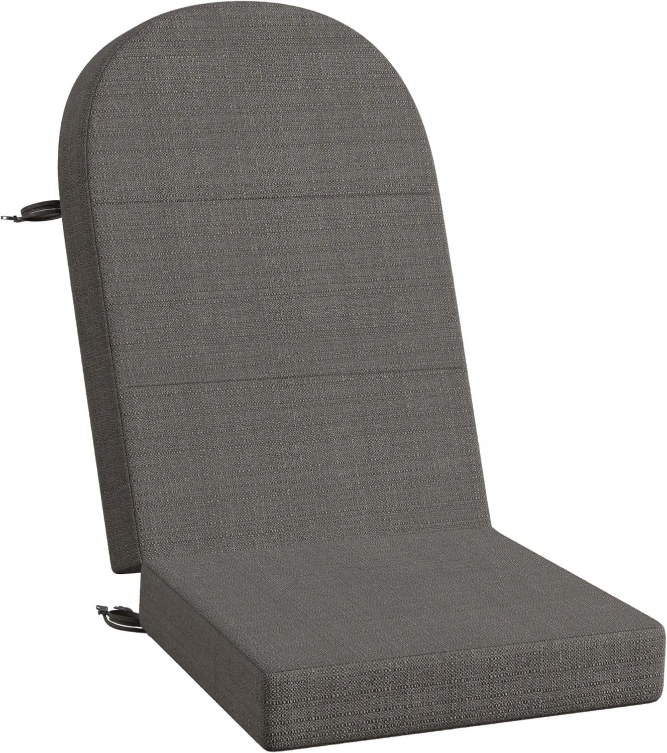 Codi Adirondack Chair Cushion – Thick Padded Outdoor Seat for Patio & Porch, Fade Resistant Waterproof Fabric with Ties, Grey